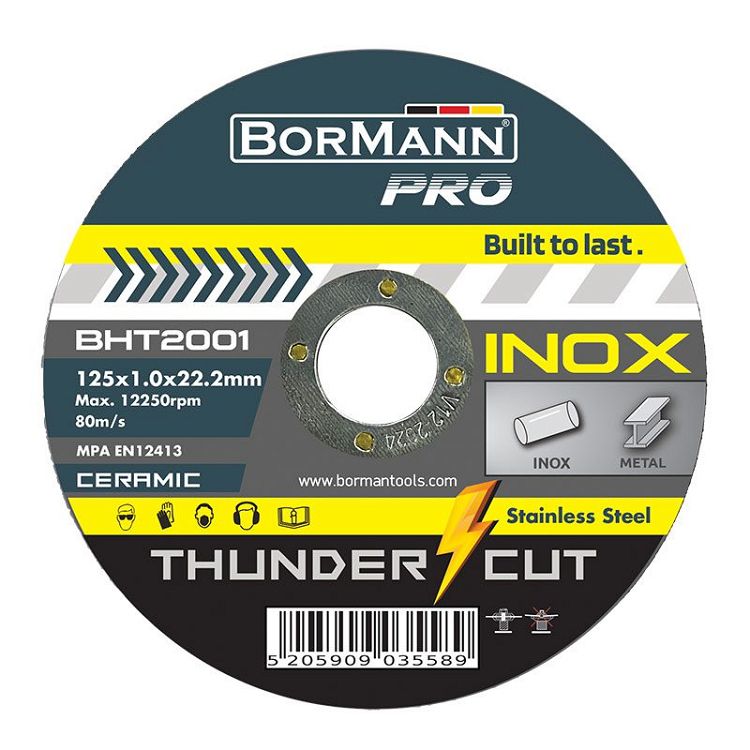 Bormann BHT2001-D - ''THLINDER-CUT" ΙΝΟΧ EXTRA LONG CERAMIC Φ125x1mm