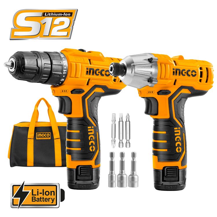 Σετ 2 Τεμ Εργαλεία Μπαταρίας 12V Li-Ion CKLI1201 INGCO