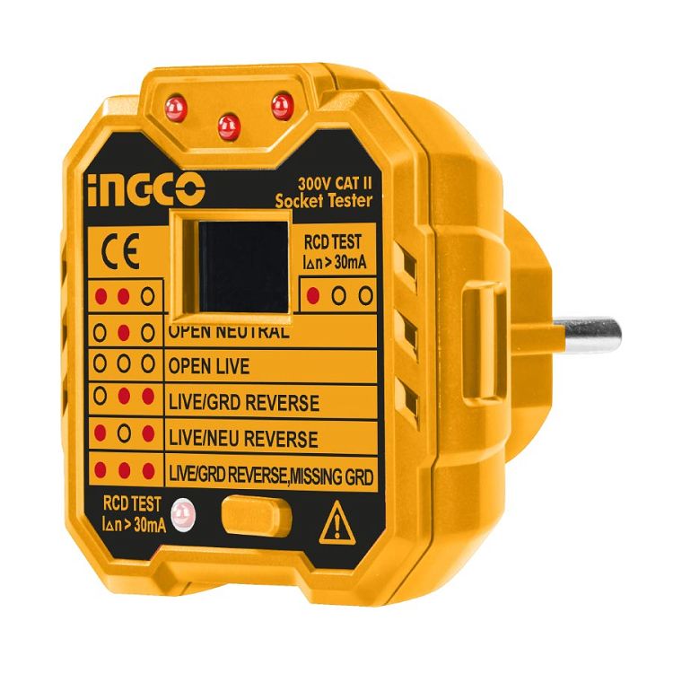 Όργανο Ελέγχου Ορθής Καλωδίωσης Πρίζας HESST30002 INGCO