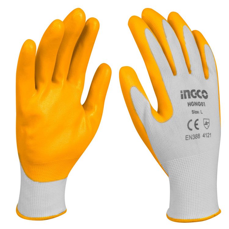 Ingco Γάντια Εργασίας Νιτριλίου HGNG01 L
