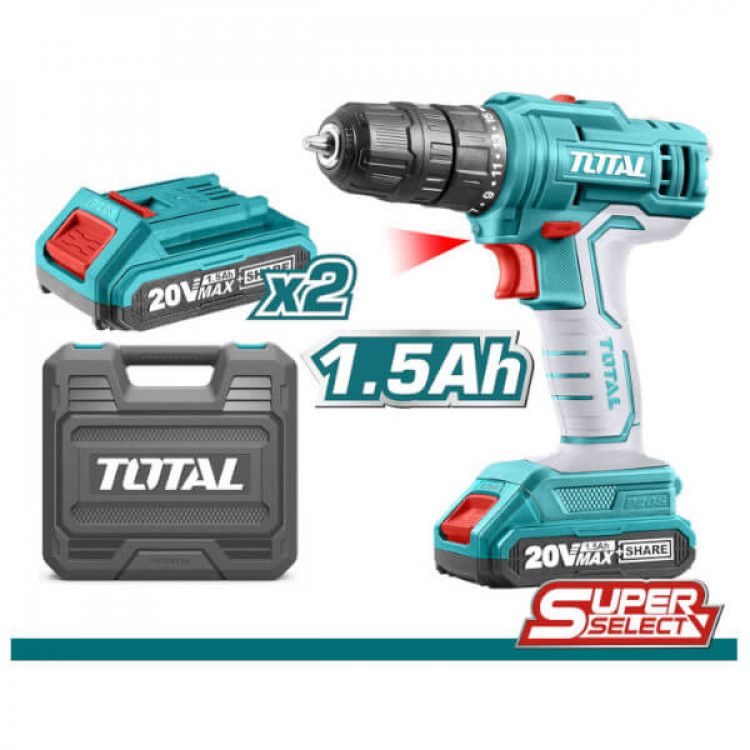 ΔΡΑΠΑΝΟΚΑΤΣΑΒΙΔΟ ΜΠΑΤΑΡΙΑΣ lI-ion 20V 1.5AH 45Nm 2 ΜΠΑΤΑΡΙΕΣ SUPER SELECT (TDLI20012) TOTAL