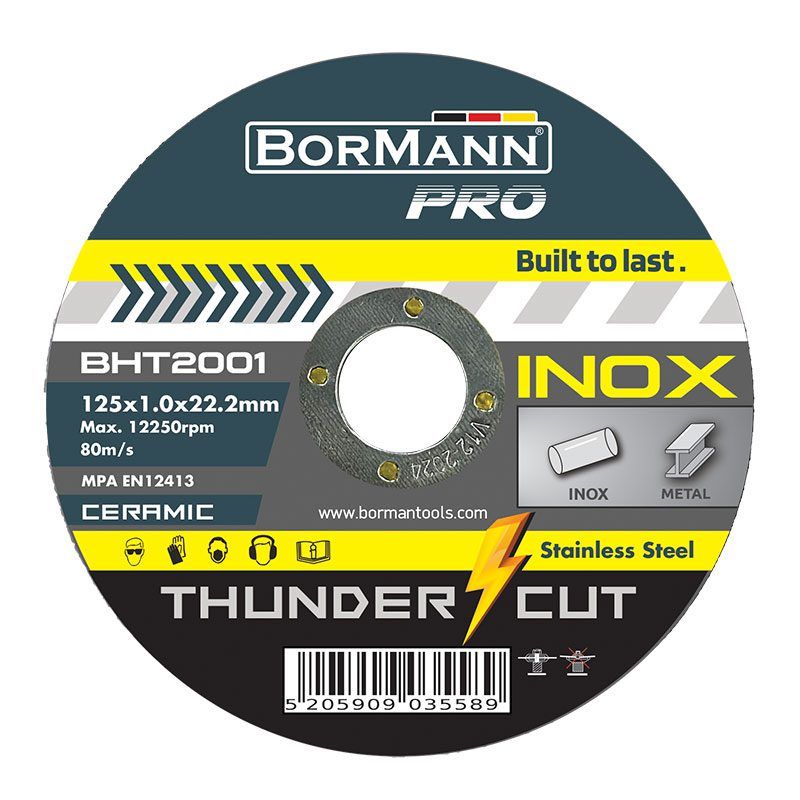 Bormann BHT2001-D - ''THLINDER-CUT" ΙΝΟΧ EXTRA LONG CERAMIC Φ125x1mm