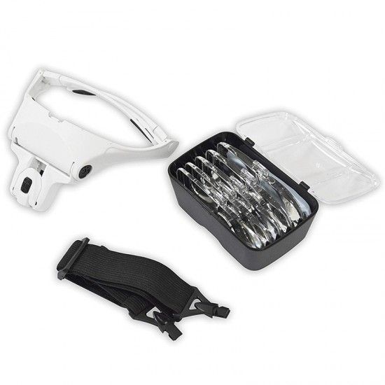 Μεγεθυντικός Φακός Κεφαλής σε Σκελετό Γυαλιών με 5 Φακούς & Led 59-989202