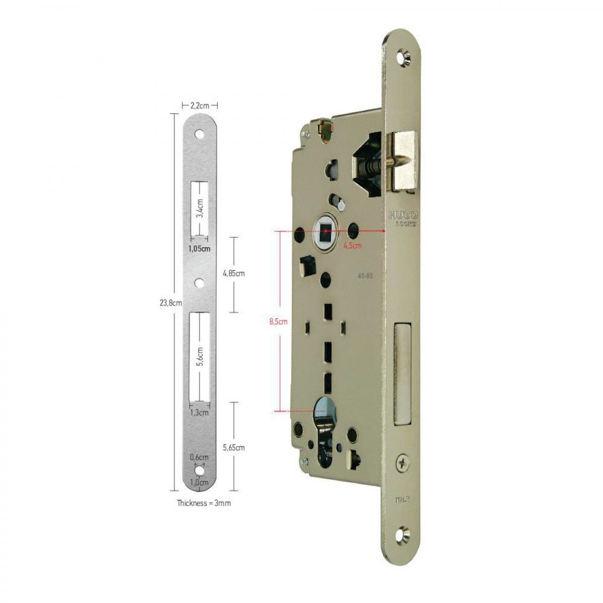 ΚΛΕΙΔΑΡΙΑ ΚΥΛΙΝΔΡΟΣ Κ45-85 ΟΒΑΛ ΧΡΥΣΗ HUGO