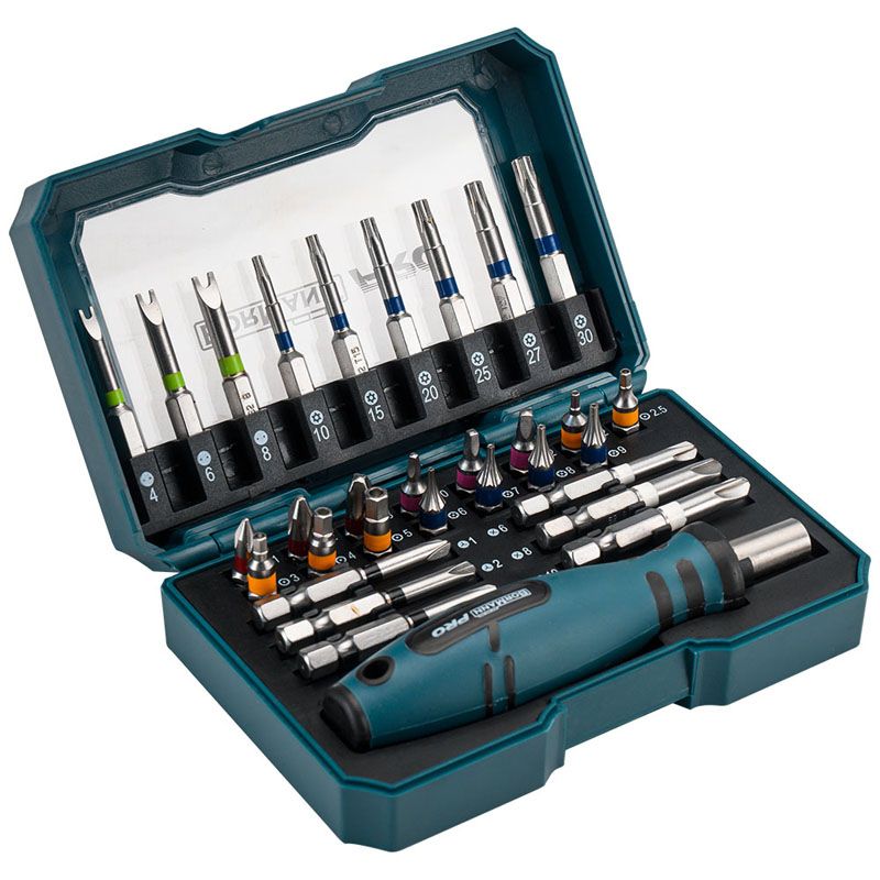 BORMANN Pro BHT1590 Σετ Κατσαβίδι Καστάνια & Μύτες, Ατσάλι S2, 31τμχ