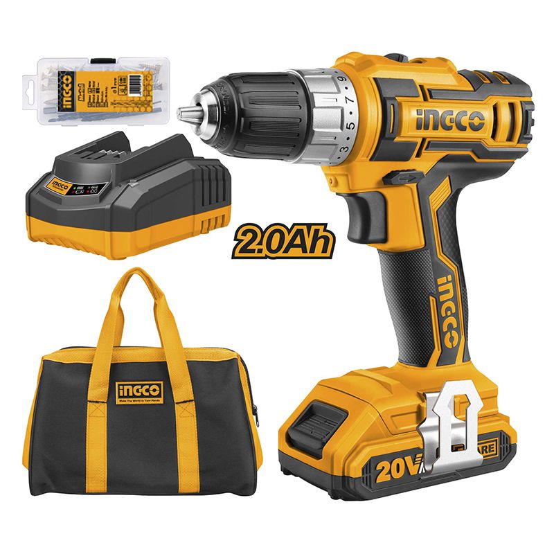 Ingco CDLI2002 Δραπανοκατσάβιδο Μπαταρίας 20V 2x2Ah