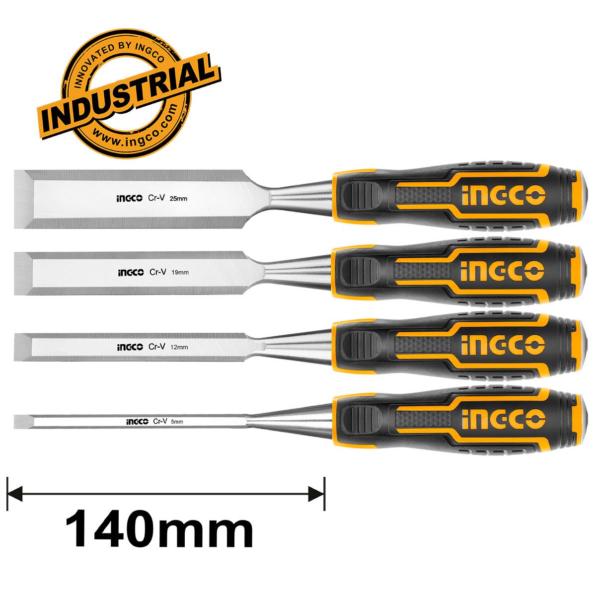 ΣΚΑΡΠΕΛΑ ΣΕΤ ΞΥΛΟΥ 4 ΤΕΜ 6-12-19-25mm HKTWC0401 INGCO