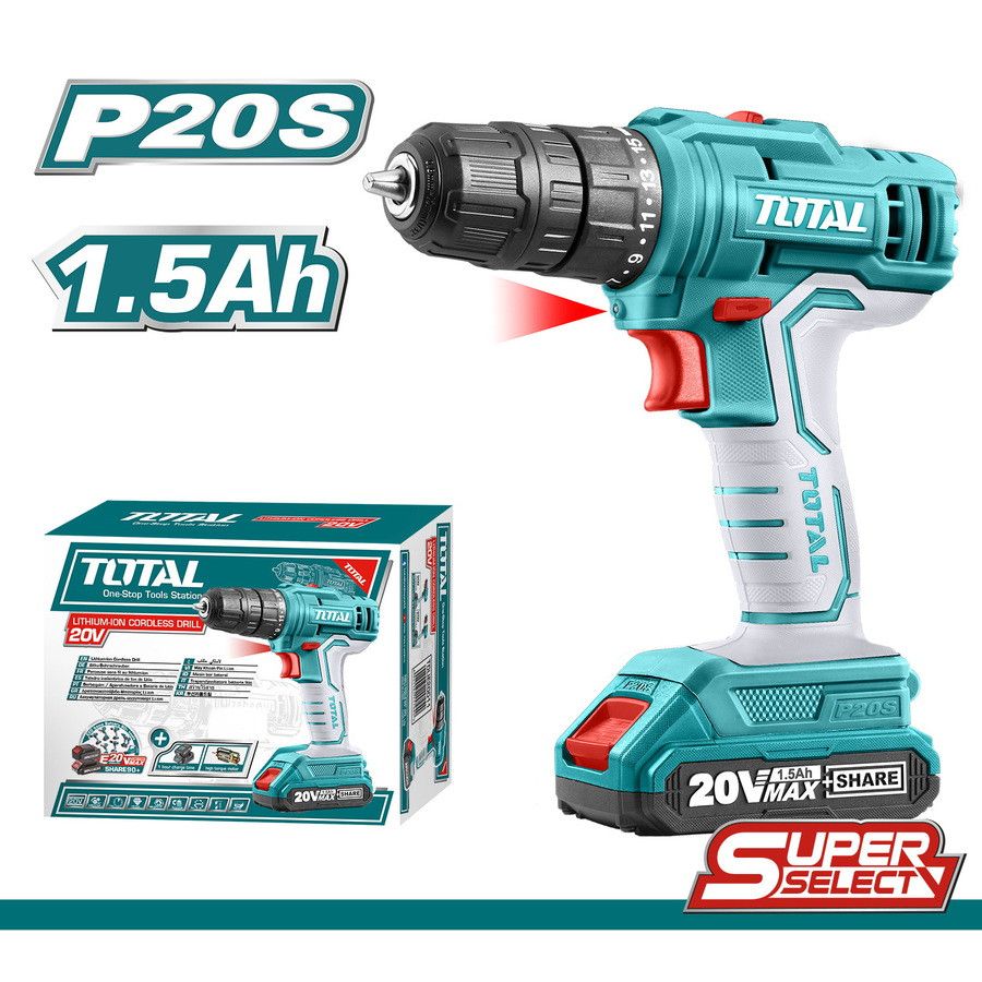 ΔΡΑΠΑΝΟΚΑΤΣΑΒΙΔΟ TOTAL ΜΠΑΤLi-ion 20V/1.5Ah/45Nm. /1 ΜΠΑΤ SUPER SELECT (TDLI20011)