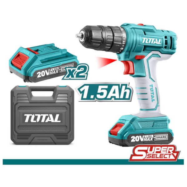 ΔΡΑΠΑΝΟΚΑΤΣΑΒΙΔΟ ΜΠΑΤΑΡΙΑΣ lI-ion 20V 1.5AH 45Nm 2 ΜΠΑΤΑΡΙΕΣ SUPER SELECT (TDLI20012) TOTAL