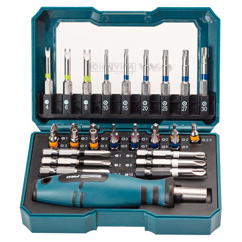 BORMANN Pro BHT1590 Σετ Κατσαβίδι Καστάνια & Μύτες, Ατσάλι S2, 31τμχ