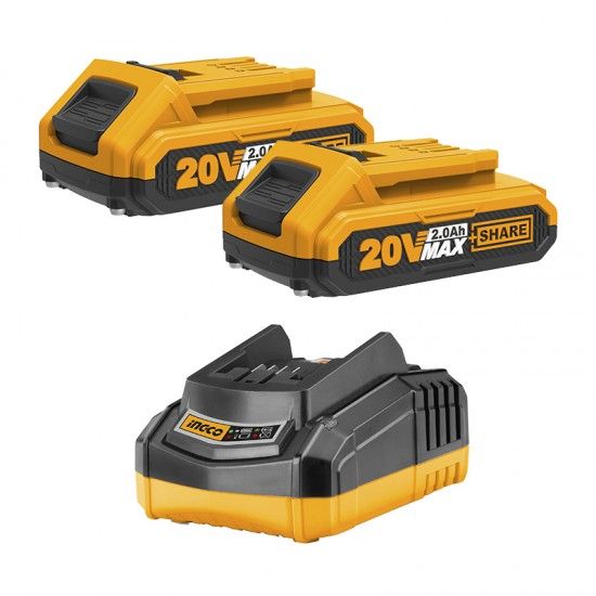 Ingco CDLI2002 Δραπανοκατσάβιδο Μπαταρίας 20V 2x2Ah