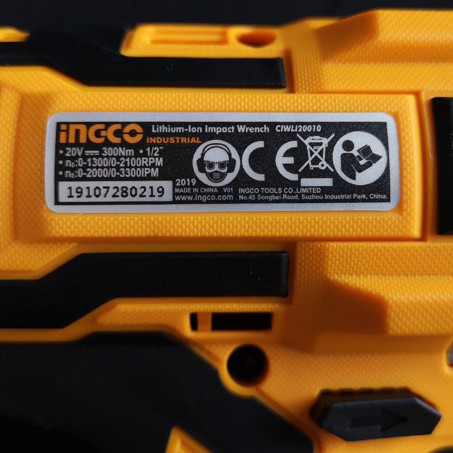 Επαγγελματικό Μπουλονόκλειδο Μπαταρίας 20V Li-Ion Solo CIWLI20010 INGCO
